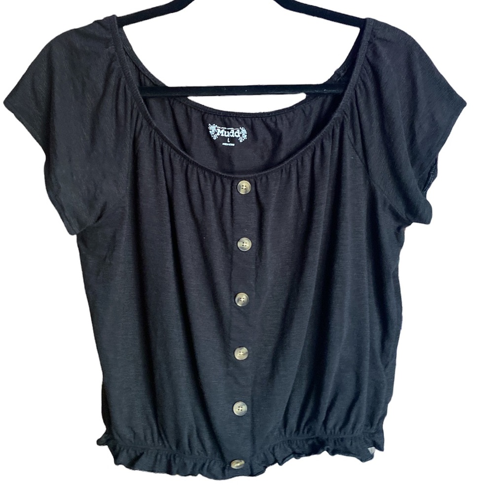 Black button detail Mudd Juniors top